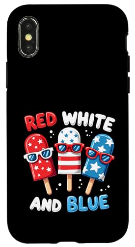 Rot Weiß Blau Amerikanische Flagge Popsicle 4. Juli Patriotisch Hülle für iPhone X/XS Rot Weiß Blau Amerikanische Flagge Popsicle 4. Juli Patriotisch Hülle für iPhone X/XS von Red White Blue Popsicles 4th of July Patriotic tee