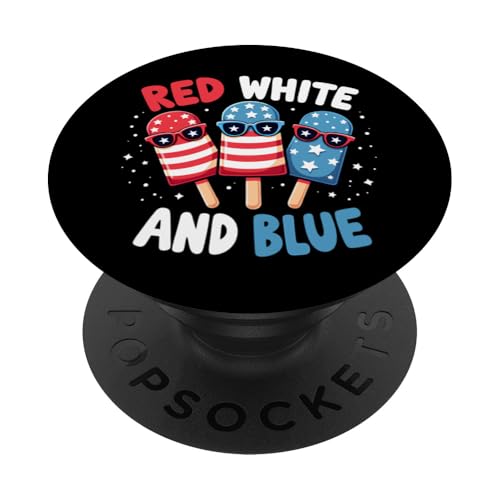Rot Weiß Blau Eis am Stiel 4. Juli Patriotische USA-Flagge Jungen Herren PopSockets Klebender PopGrip Rot Weiß Blau Eis am Stiel 4. Juli Patriotische USA-Flagge Jungen Herren PopSockets Klebender PopGrip von Red White Blue Popsicles 4th of July Patriotic tee
