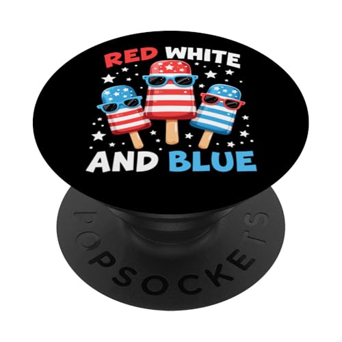 Rot Weiß Blau Eis am Stiel 4. Juli Patriotische USA-Flagge Jungen Herren PopSockets Klebender PopGrip Rot Weiß Blau Eis am Stiel 4. Juli Patriotische USA-Flagge Jungen Herren PopSockets Klebender PopGrip von Red White Blue Popsicles 4th of July Patriotic tee