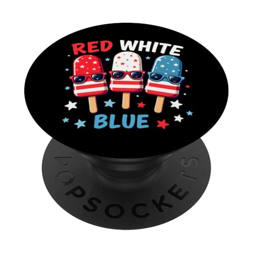 Rot Weiß Blau Eis am Stiel 4. Juli Patriotische USA-Flagge Jungen Herren PopSockets Klebender PopGrip Rot Weiß Blau Eis am Stiel 4. Juli Patriotische USA-Flagge Jungen Herren PopSockets Klebender PopGrip von Red White Blue Popsicles 4th of July Patriotic tee