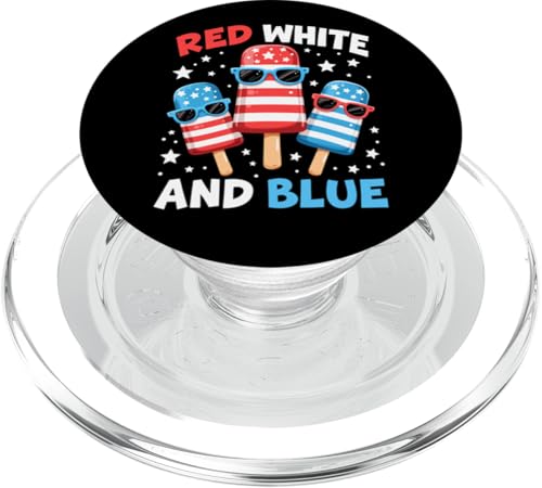 Rot Weiß Blau Eis am Stiel 4. Juli Patriotische USA-Flagge Jungen Herren PopSockets PopGrip für MagSafe Rot Weiß Blau Eis am Stiel 4. Juli Patriotische USA-Flagge Jungen Herren PopSockets PopGrip für MagSafe von Red White Blue Popsicles 4th of July Patriotic tee