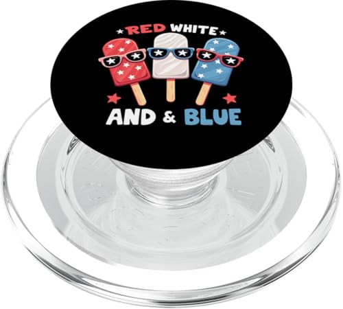 Rot Weiß Blau Eis am Stiel 4. Juli Patriotische USA-Flagge Jungen Herren PopSockets PopGrip für MagSafe Rot Weiß Blau Eis am Stiel 4. Juli Patriotische USA-Flagge Jungen Herren PopSockets PopGrip für MagSafe von Red White Blue Popsicles 4th of July Patriotic tee