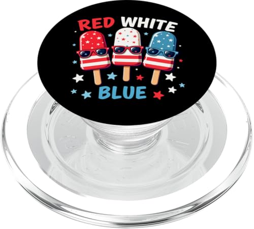Rot Weiß Blau Eis am Stiel 4. Juli Patriotische USA-Flagge Jungen Herren PopSockets PopGrip für MagSafe Rot Weiß Blau Eis am Stiel 4. Juli Patriotische USA-Flagge Jungen Herren PopSockets PopGrip für MagSafe von Red White Blue Popsicles 4th of July Patriotic tee