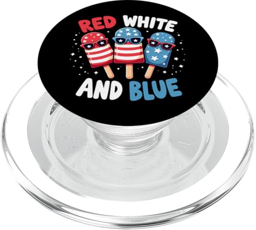 Rot Weiß Blau Eis am Stiel 4. Juli Patriotische USA-Flagge Jungen Herren PopSockets PopGrip für MagSafe Rot Weiß Blau Eis am Stiel 4. Juli Patriotische USA-Flagge Jungen Herren PopSockets PopGrip für MagSafe von Red White Blue Popsicles 4th of July Patriotic tee