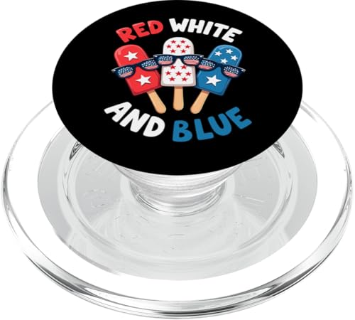 Rot Weiß Blau Eis am Stiel 4. Juli Patriotische USA-Flagge Jungen Herren PopSockets PopGrip für MagSafe Rot Weiß Blau Eis am Stiel 4. Juli Patriotische USA-Flagge Jungen Herren PopSockets PopGrip für MagSafe von Red White Blue Popsicles 4th of July Patriotic tee