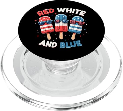 Rot Weiß Blau Eis am Stiel 4. Juli Patriotische USA-Flagge Jungen Herren PopSockets PopGrip für MagSafe Rot Weiß Blau Eis am Stiel 4. Juli Patriotische USA-Flagge Jungen Herren PopSockets PopGrip für MagSafe von Red White Blue Popsicles 4th of July Patriotic tee