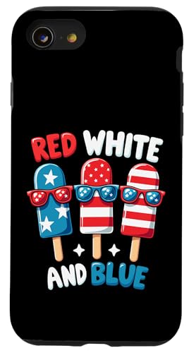 Rot Weiß Blau Eis am Stiel 4. Juli Patriotische USA-Flagge Jungen Hülle für iPhone SE (2020) / 7 / 8 von Red White Blue Popsicles 4th of July Patriotic tee