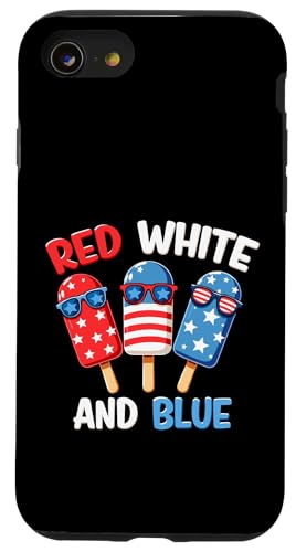 Rot Weiß Blau Eis am Stiel 4. Juli Patriotische USA-Flagge Kleinkinder Hülle für iPhone SE (2020) / 7 / 8 von Red White Blue Popsicles 4th of July Patriotic tee