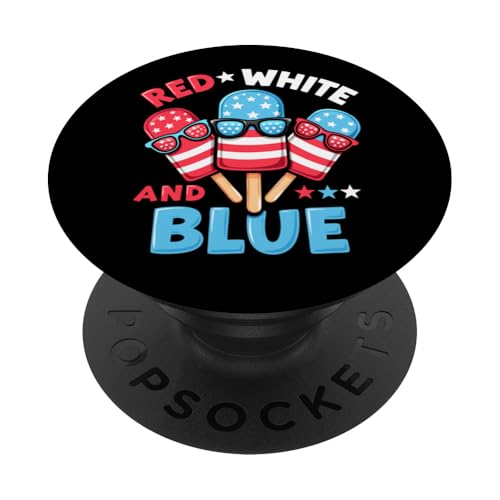Rot Weiß Blau Eis am Stiel 4. Juli Patriotische USA-Flagge Kleinkinder PopSockets Klebender PopGrip Rot Weiß Blau Eis am Stiel 4. Juli Patriotische USA-Flagge Kleinkinder PopSockets Klebender PopGrip von Red White Blue Popsicles 4th of July Patriotic tee