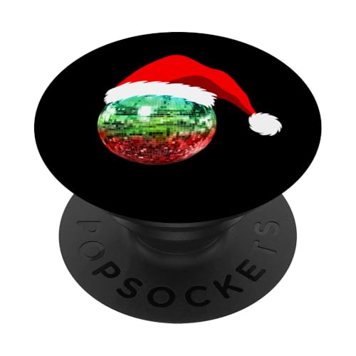 Discokugel mit Weihnachtsmann-Motiv, Rot und Grün PopSockets Klebender PopGrip Discokugel mit Weihnachtsmann-Motiv, Rot und Grün PopSockets Klebender PopGrip von Red and Green Santa Christmas Disco Ball