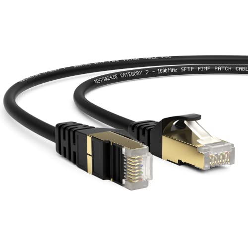 0,25m CAT 7 Netzwerkkabel Gigabit Ethernet LAN Kabel - 10Gbit/s - Patchkabel - Flexibles Cat.7 Rohkabel S FTP Schirmung mit RJ 45 Stecker Vergoldet - für Router, Modem,Switch, PS4, PS5, Access Point von RedStar24