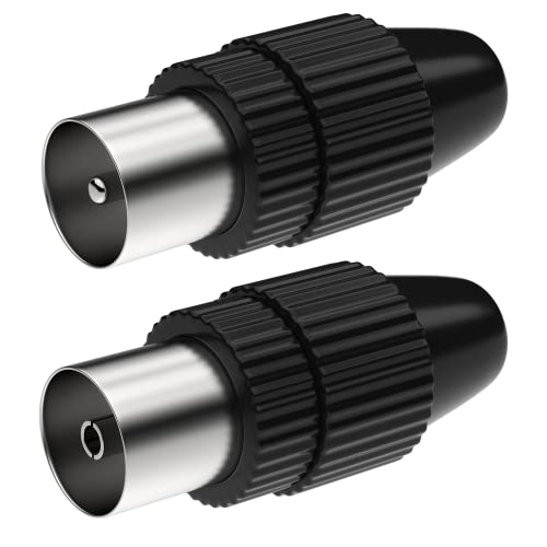 Antennenstecker Set Koaxial Stecker & Koax Buchse/Kupplung für Kabelfensehen IEC TV Stecker männlich & weiblich Schwarz DVB-C Radio und DVB-T2 TV Antennen für Koax SAT Antennenkabel BK Anlagen 4K UHD Antennenstecker Set Koaxial Stecker & Koax Buchse/Kupplung für Kabelfensehen IEC TV Stecker männlich & weiblich Schwarz DVB-C Radio und DVB-T2 TV Antennen für Koax SAT Antennenkabel BK Anlagen 4K UHD von RedStar24