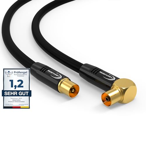 RedStar24 Antennenkabel 1m Schwarz – Stecker zu 90° Gewinkelt Buchse Koaxial – Premium HDTV Koaxialkabel für Kabelfernsehen | TV Kabel: Kompatibel mit TV, Radio, DVB-T/T2, DVB-C, DAB RedStar24 Antennenkabel 1m Schwarz – Stecker zu 90° Gewinkelt Buchse Koaxial – Premium HDTV Koaxialkabel für Kabelfernsehen | TV Kabel: Kompatibel mit TV, Radio, DVB-T/T2, DVB-C, DAB von RedStar24