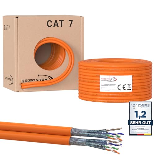 RedStar24 CAT7 Duplex Kabel 100m Verlegekabel Netzwerkkabel CAT 7 Twin LAN Installationskabel SFTP PIMF Kat.7 Netzwerk Ethernet Verkabelung Datenkabel Gigabit Kupfer Ethernet AWG23/1 Duplex, 100m RedStar24 CAT7 Duplex Kabel 100m Verlegekabel Netzwerkkabel CAT 7 Twin LAN Installationskabel SFTP PIMF Kat.7 Netzwerk Ethernet Verkabelung Datenkabel Gigabit Kupfer Ethernet AWG23/1 Duplex, 100m von RedStar24