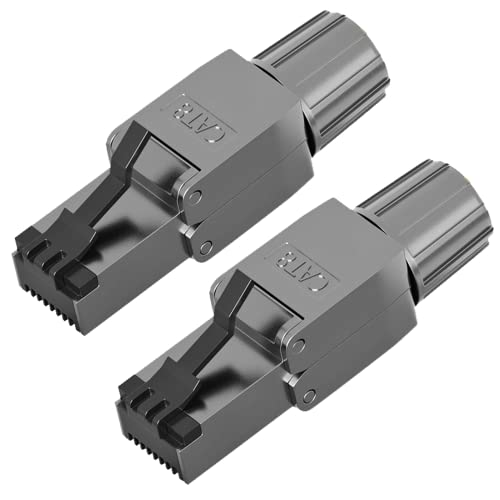 RedStar24 RJ45 Stecker Werkzeuglos CAT 7 CAT 8 Netzwerkstecker für Verlegekabel CAT8 CAT7 CAT6a LSA Feldkonfektionierbarer LAN Crimpstecker Geschirmt bis 40 Gbps 2000MHz 2 Stück von RedStar24