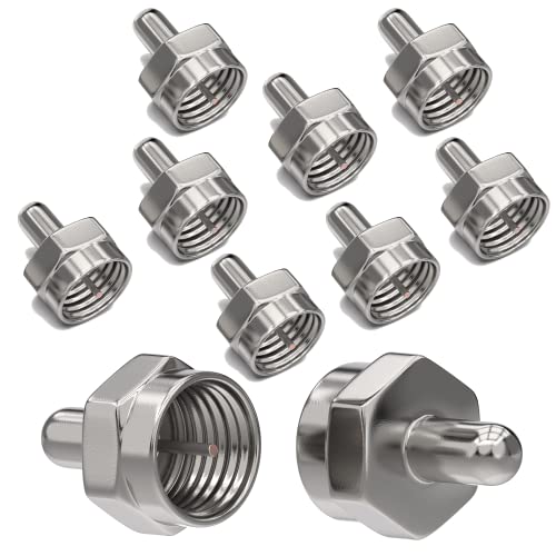 RedStar24 SAT F-Abschlusswiderstand Set – 75 Ohm F-Stecker Endwiderstand – Kompatibel mit Multischalter, LNB, Tuner & Dosen – Satelliten Endwiderstand – 10 Stück, Silber von RedStar24