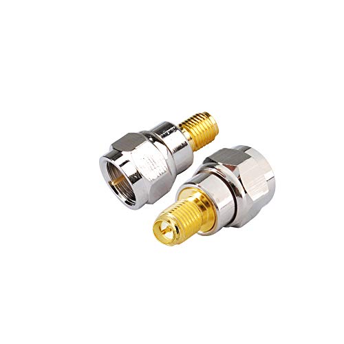 RedYutou Koaxialadapter F auf SMA Adapter RP-SMA Buchse auf F Stecker Stecker Stecker (2 Stück) von RedYutou