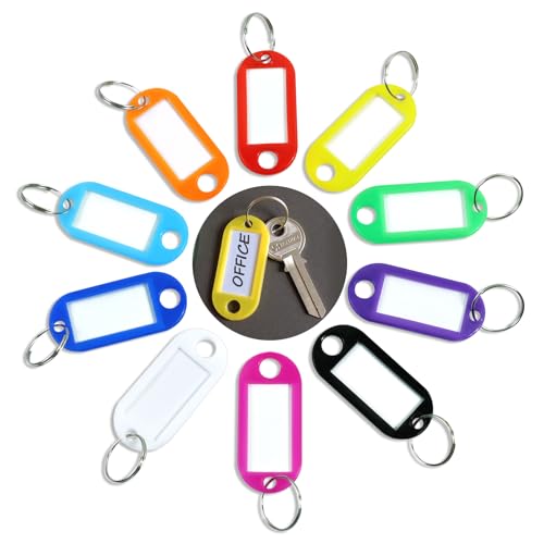 Redamancy 30 Stück Beschriftbar Schlüsselanhänger, Key Label, Kunststoff Schlüsselanhänger, Keyring Halter mit Label Fenster, Auswechselbare Etiketten, in 10 Farben Redamancy 30 Stück Beschriftbar Schlüsselanhänger, Key Label, Kunststoff Schlüsselanhänger, Keyring Halter mit Label Fenster, Auswechselbare Etiketten, in 10 Farben von Redamancy