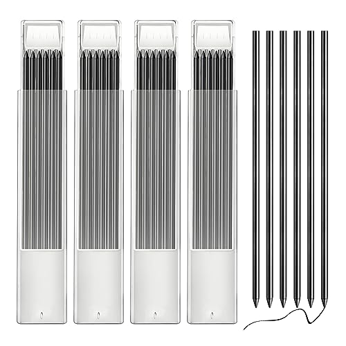 Redamancy Bleistiftminen, 24 Stück Bleistiftminen für Tischler, 2,8mm Solide Bleistiftminen, Bleistift Ersatzminen, Solide Tieflochmarker Konstruktion Bleistift Ersatz, Blac von Redamancy