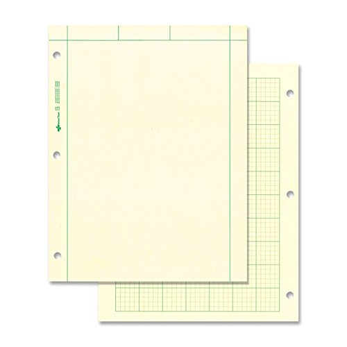 National Rechenblock, 5 x 5 Quad-Lineatur und unliniert, 21,6 x 27,9 cm, 200 Blatt (42389), grün von Rediform