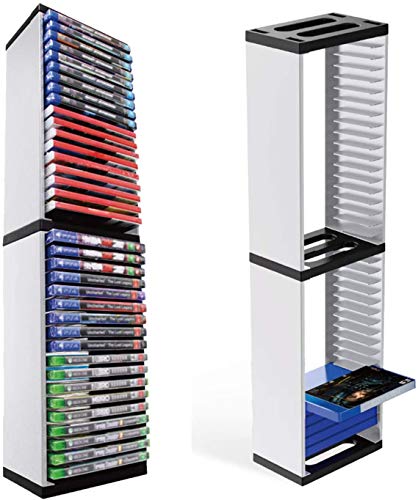 Redlution Game Disc Tower Stand, Vertical Stand CD Storage Holder, Game Disc Rack for PS5, Shelf Multifunctional Mount Game Handle Disc Storage Bracket von Redlution