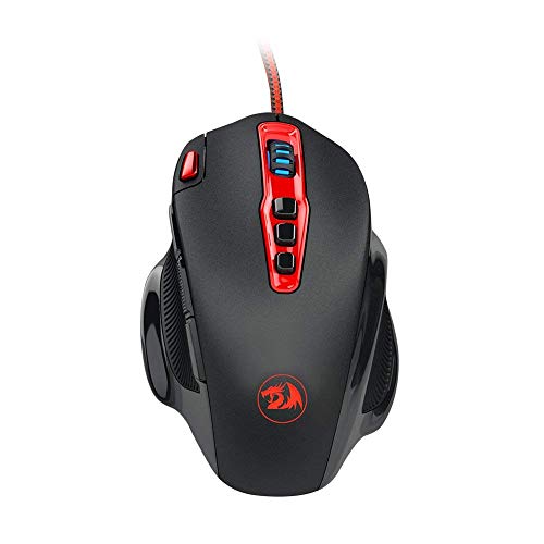 Redragon® M805 14400DPI Laser USB Gaming Maus für Pro Gamer, 5 einstellbare DPI, Gewichtseinstellung,Ergonomische Maus mit 10 programmierbaren Tasten von Redragon