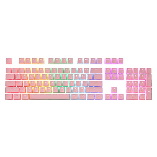 Redragon A130 Rosa Pudding Tastenkappen, 104 Tasten Standard Doubleshot PBT Tastenkappensatz mit transluzenter Schicht für mechanische Tastatur, Cherry/OEM Profil, Englisch (US) ANSI Layout von Redragon