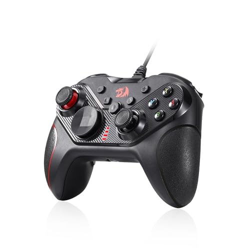 Redragon G710 Kabelgebundener Gaming-Controller, Schnellauslöser, ergonomisches Design, 4 programmierbare Tasten, anpassbare Makros, einstellbare Joystick-Höhen – Funktioniert mit PC, Android und NS von Redragon
