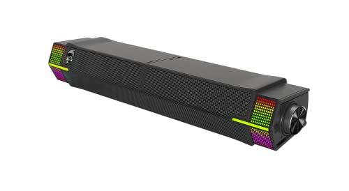 Redragon GS511 Kabellose RGB-Lautsprecher, 2.0 PC-Gaming-Soundbar mit BT 5.0/USB-Modus, max. 6 W x 2 Ausgang, satter Stereo-Sound und Bass, RGB-Hintergrundbeleuchtung und All-in-One-Steuerung, mit USB von Redragon