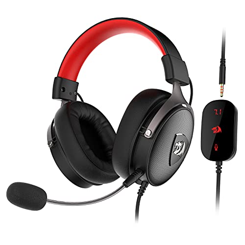 Redragon H520 Gaming Kopfhörer, 7.1 Surround Sound, Memory Schaumstoff Ohrpolster - 50MM Treiber Kopfhörer- Abnehmbares Mikrofon mit Pro Treiber - Funktioniert mit PC, PS4/3 & Xbox One/Series X, NS von Redragon