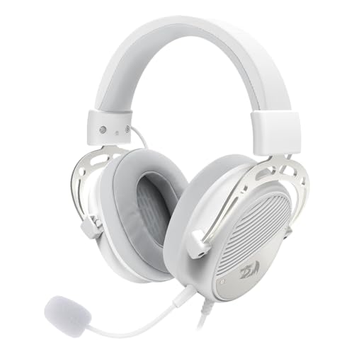 Redragon H730 USB Gaming-Headset – 53mm Treiber, 360° Surround Sound, Abnehmbares Geräuschunterdrückungsmikrofon, Magnetisch Austauschbare Ohrpolster, Over-Ear Kopfhörer für PC/PS4/PS5, Weiß Redragon H730 USB Gaming-Headset – 53mm Treiber, 360° Surround Sound, Abnehmbares Geräuschunterdrückungsmikrofon, Magnetisch Austauschbare Ohrpolster, Over-Ear Kopfhörer für PC/PS4/PS5, Weiß von Redragon