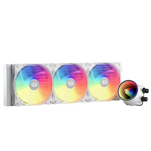 Redragon HL240 ARGB-Flüssigkeitskühlsystem, CPU-Wasserkühler mit hocheffizientem 3300-RPM-Kühler, 20 dBA leise, grooviger Infinity-Spiegeleffekt, 3 x 120-mm-PWM-RGB-FDB-Lüfter, LGA 1700, AMD AM5-fähig von Redragon