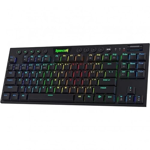 Redragon Horus K621 RGB Mechanische TKL Gaming-Tastatur, kabellos, USB, USB-C und Bluetooth, RGB-Beleuchtung, Netzwerktasten von Redragon