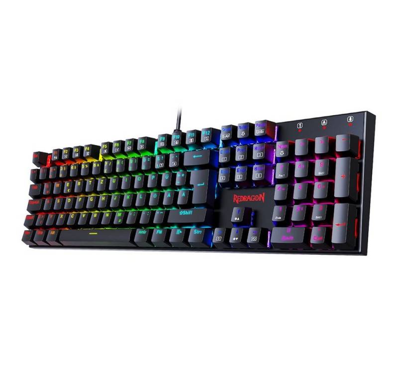 Redragon K565 RGB verdrahtet Mechanische Tastatur Hot-Swap-fähige Schalter Gaming-Tastatur (QWERTZ Deutsches Layout 105 programmierbare Tasten) von Redragon