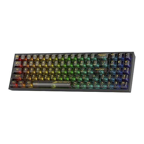 Redragon K628 PRO SE 75% kabellose RGB-Gaming-Tastatur mit 3 Modi, 78 Tasten, vollständig transparente Hot-Swap-kompakte mechanische Tastatur, durchscheinender benutzerdefinierter Schalter von Redragon