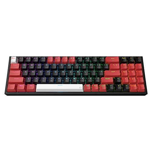 Redragon K628 Pro 75% Kabellose RGB-Gaming-Tastatur mit 3 Modi, 78 Tasten, Hot-swap-fähige Kompakte Mechanische Tastatur, Roter Schalter von Redragon