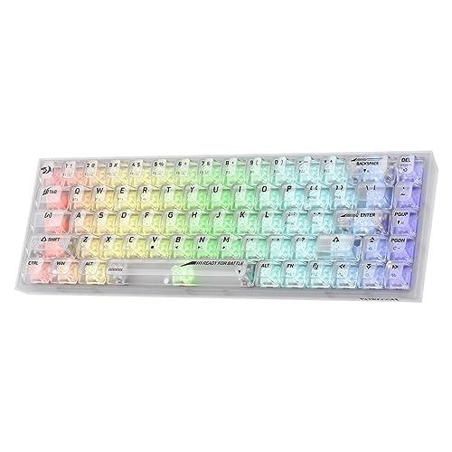 Redragon K631 Mechanische Tastatur, RGB, 2.4GHz/BT/Kabelgebunden, Transparente Schalter, Transparentes Weiß von Redragon