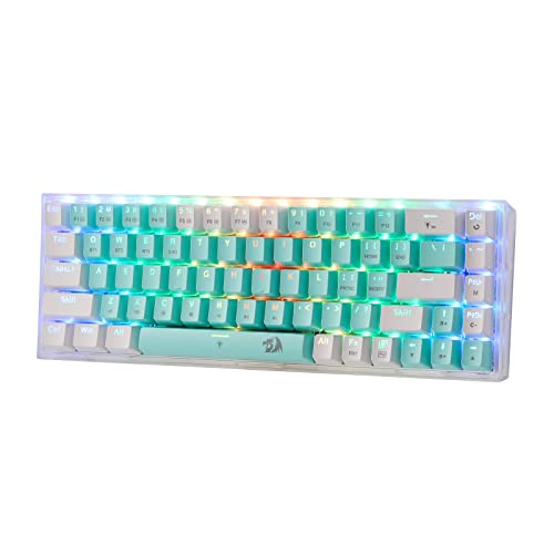 Redragon K631 PRO WT 65% 3-Modus-RGB-Gaming-Tastatur, 68 Tasten, Hot-Swap-fähige, kompakte mechanische Tastatur mit Hot-Swap-Free-Mod-PCB-Sockel und durchscheinender Platine, linearer Schalter von Redragon
