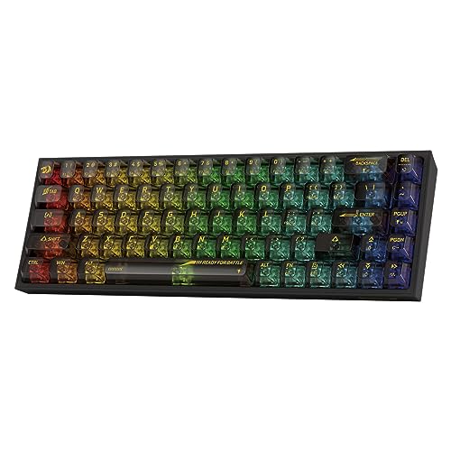 Redragon K631 Pro 65% 3-Modus-RGB-Gaming-Tastatur, 68 Tasten, Kompakte, vollständig Transparente Mechanische Tastatur mit Hot-Swap-Free-Mod-PCB-Sockel, Durchscheinender Benutzerdefinierter Schalter von Redragon