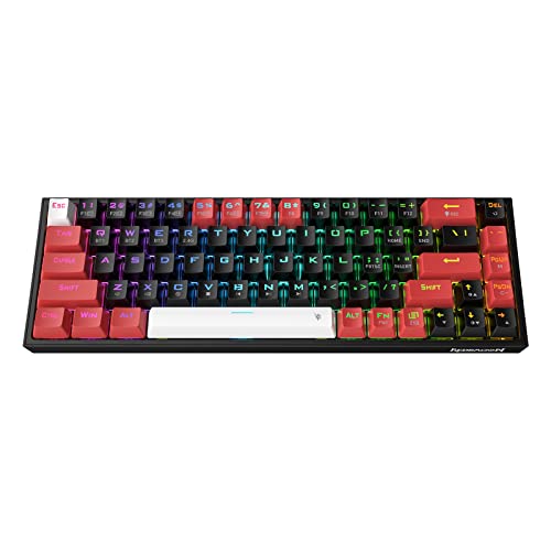 Redragon K631 Pro 65% Wireless RGB Gaming Tastatur, 68 Tasten Hot-swap-fähige Kompakte Mechanische Tastatur mit Hot-swap Free-mod PCB-sockel & Dedizierten Pfeiltasten, Leiser Roter Linearschalter von Redragon