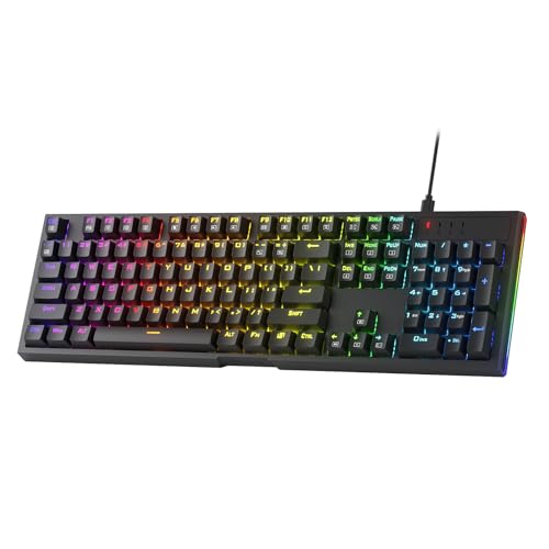 Redragon K670 RGB hintergrundbeleuchtete Gaming-Tastatur, 104 Tasten Hot-Swap mechanische Tastatur, verbesserte Steckdose, leiser linearer roter Schalter von Redragon