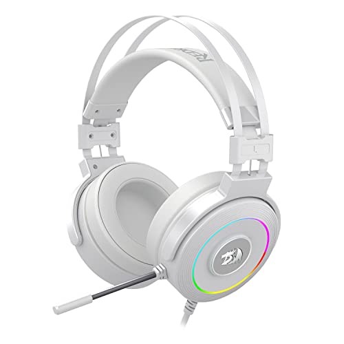 Redragon Lamia 2 H320W RGB Gaming-Helme, Weiß, Kopfhörer mit Mikrofon, inkl. Ständer, leistungsstarke Helme, USB - 7.1 Virtual - Headset für Games, kompatibel Redragon Lamia 2 H320W RGB Gaming-Helme, Weiß, Kopfhörer mit Mikrofon, inkl. Ständer, leistungsstarke Helme, USB - 7.1 Virtual - Headset für Games, kompatibel von Redragon