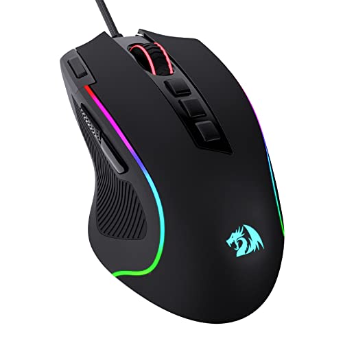 Redragon M612 Predator RGB Gaming Maus, 8000 DPI kabelgebundene optische Gamer-Maus mit 11 programmierbaren Tasten & 5 Hintergrundbeleuchtungsmodi, Software unterstützt DIY Keybinds Rapid von Redragon