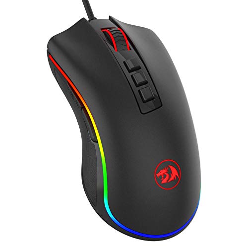 Redragon M711 Cobra Gaming Maus mit 16,8 Millionen RGB-Farben und Hintergrundbeleuchtung, 10.000 DPI Einstellbar, Komfortabler Griff, 7 Programmierbare Tasten, Schwarz von Redragon