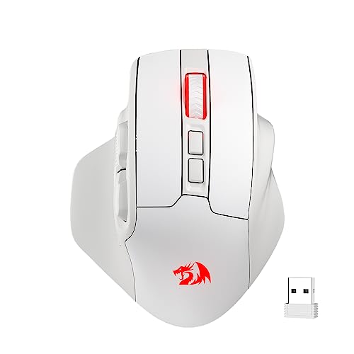 Redragon M806 Kabellose Gaming-Maus, 7 programmierbare Tasten, kabelgebundene Gamer-Maus mit 3-Modus, 2,4G kabellos, ergonomische Griffkonstruktion, Software unterstützt Tastenkombinationen und RGB von Redragon