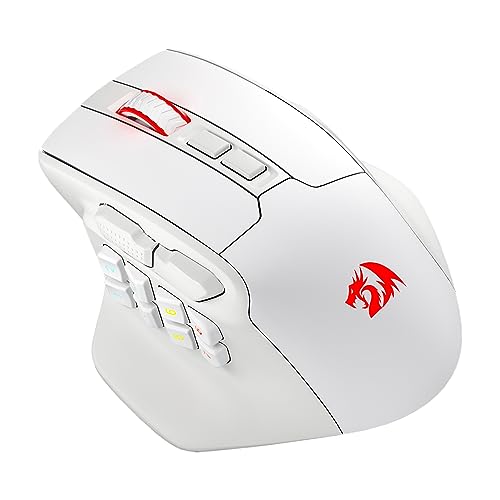 Redragon M811 PRO kabellose MMO-Gaming-Maus, 15 programmierbare Tasten, RGB-Gamer-Maus mit ergonomischer natürlicher Griffkonstruktion, 10 seitliche Makrotasten, Software unterstützt von Redragon