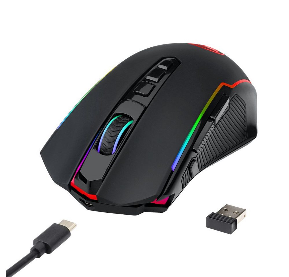 Redragon M910-KS Kabellose Maus Gaming-Maus (mit 9 Macro Editing Programmierbare Tasten/8000 DPI) von Redragon