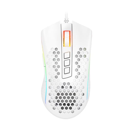 Redragon M988Storm Elite White RGB Mouse Gamer Ultralight 85g Honey Comb Design Optical Sensor 12,400dpi von Redragon