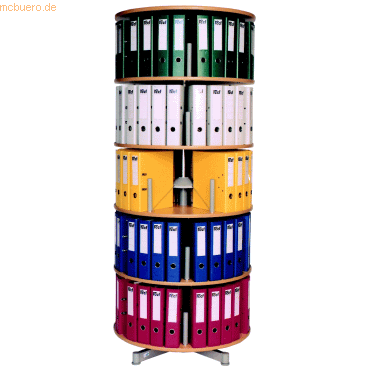 Reef Ordnerdrehsäule H193 cm 5 Etagen für 120 Ordner buche Reef Ordnerdrehsäule H193 cm 5 Etagen für 120 Ordner buche von Reef