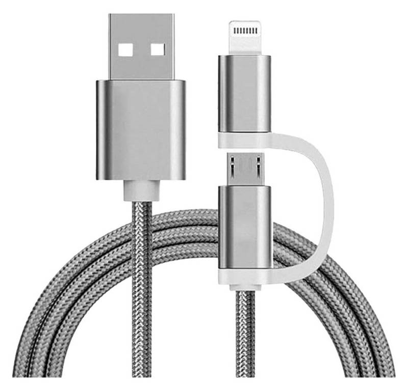 Reekin REEKIN [1x Micro-USB, Apple Lightning-Stecker - 1x ] 1.00 m Silber Smartphone-Kabel, (100.00 cm) von Reekin
